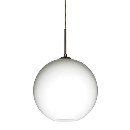Besa Lighting Coco 12 Pendant, Opal Matte, Bronze Finish, 1x9W LED 1JT-COCO1207-LED-BR